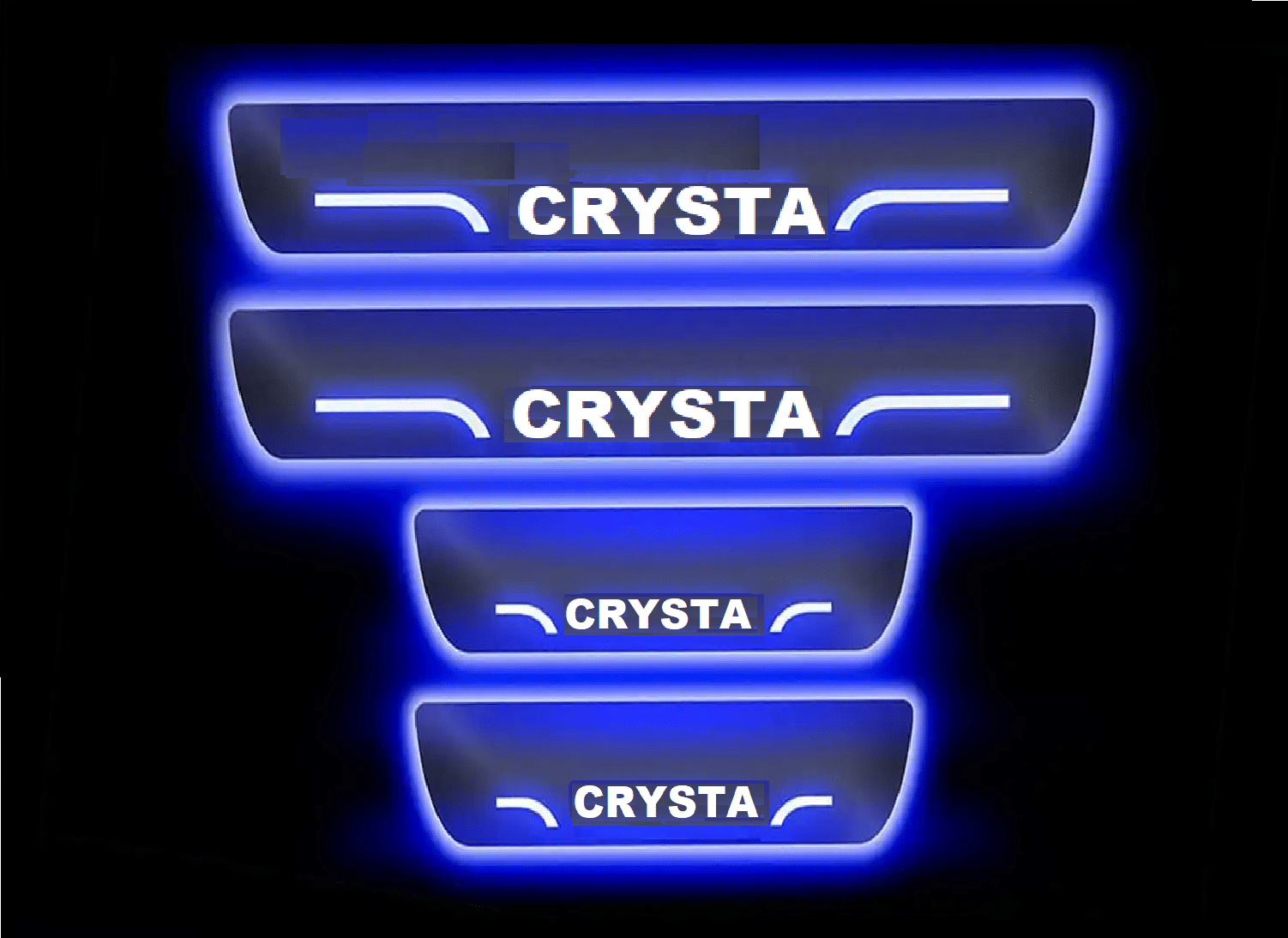     			SureStrive Balck Beauty Car Footstep With Led Door Scuff Plate Led Type Blue Light for Toyota Crysta All Model Set of-4