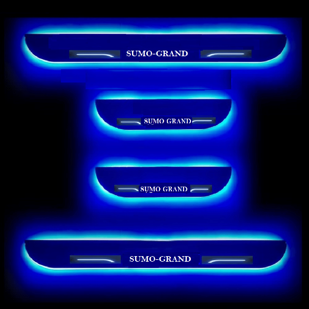     			SureStrive Balck Beauty Car Footstep With Led Door Scuff Plate Led Type Blue Light for Tata Sumo Grand All Model Set of-4