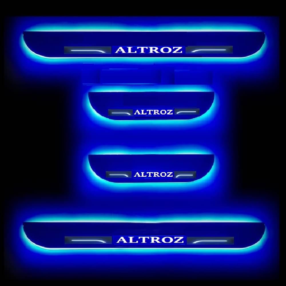 SureStrive Balck Beauty Car Footstep With Led Door Scuff Plate Led Type Blue Light for Tata Altroz All Model Set of-4 SureStrive Balck Beauty Car Footstep With Led Door Scuff Plate Led Type Blue Light for Tata Altroz All Model Set of-4