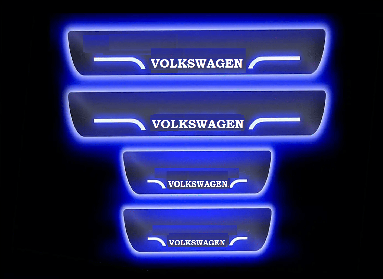 SureStrive Balck Beauty Car Footstep With Led Door Sill Scuff Plate Leg Plate Led Type Blue Color Light for VOLKSWAGEN LOGO All Model Set of-4 SureStrive Balck Beauty Car Footstep With Led Door Sill Scuff Plate Leg Plate Led Type Blue Color Light for VOLKSWAGEN LOGO All Model Set of-4