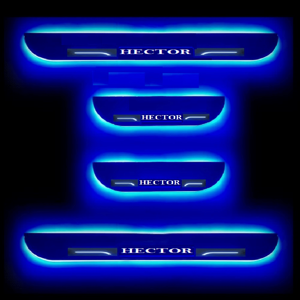 SureStrive Balck Beauty Car Footstep With Led Door Scuff Plate Led Type Blue Light for Mg Hector All Model Set of-4 SureStrive Balck Beauty Car Footstep With Led Door Scuff Plate Led Type Blue Light for Mg Hector All Model Set of-4