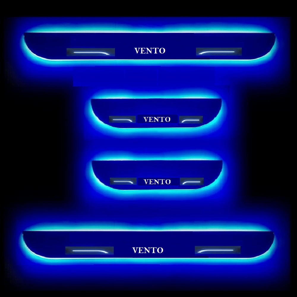 SureStrive Balck Beauty Car Footstep With Led Door Scuff Plate Led Type Blue Light for Volkswagen Vento All Model Set of-4     			SureStrive Balck Beauty Car Footstep With Led Door Scuff Plate Led Type Blue Light for Volkswagen Vento All Model Set of-4