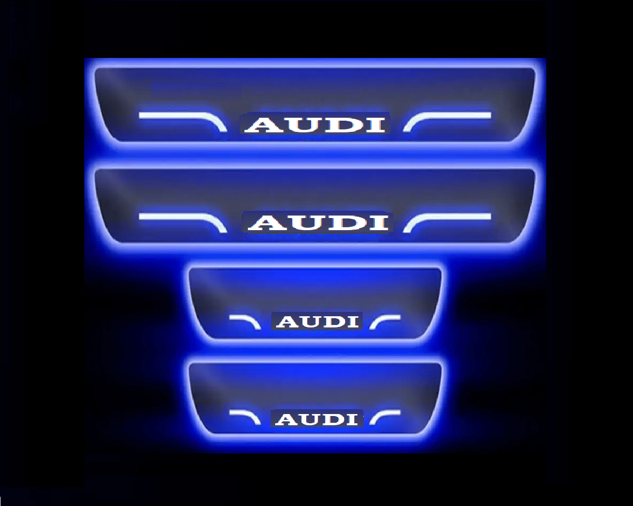 SureStrive Balck Beauty Car Footstep With Led Door Sill Scuff Plate Leg Plate Led Type Blue Color Light for Audi LOGO All Model Set of-4 SureStrive Balck Beauty Car Footstep With Led Door Sill Scuff Plate Leg Plate Led Type Blue Color Light for Audi LOGO All Model Set of-4