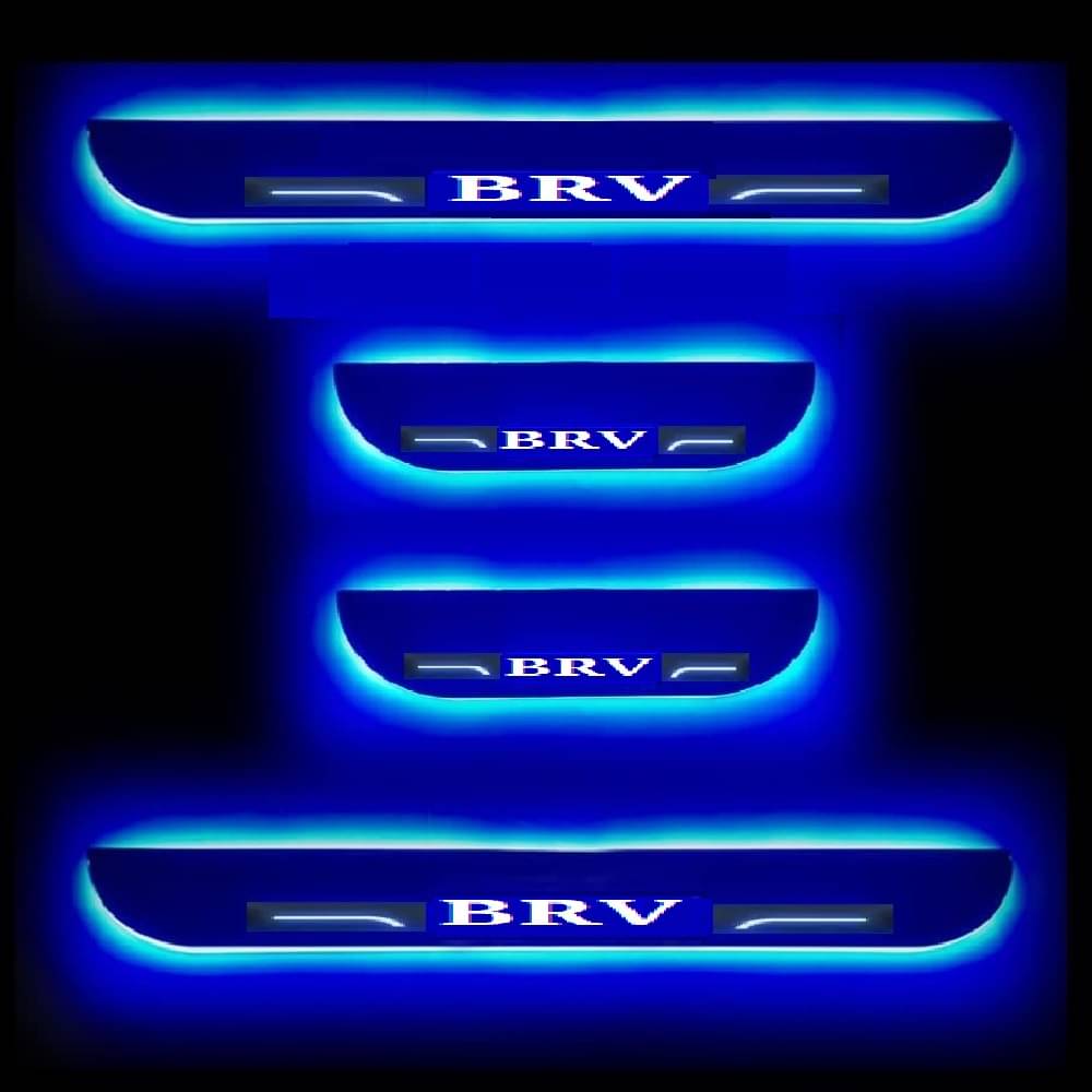 SureStrive Balck Beauty Car Footstep With Led Door Scuff Plate Led Type Blue Light for Honda Brv All Model Set of-4 SureStrive Balck Beauty Car Footstep With Led Door Scuff Plate Led Type Blue Light for Honda Brv All Model Set of-4