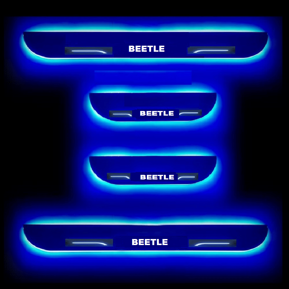 SureStrive Balck Beauty Car Footstep With Led Door Scuff Plate Led Type Blue Light for Volkswagen Beetel All Model Set of-4 SureStrive Balck Beauty Car Footstep With Led Door Scuff Plate Led Type Blue Light for Volkswagen Beetel All Model Set of-4