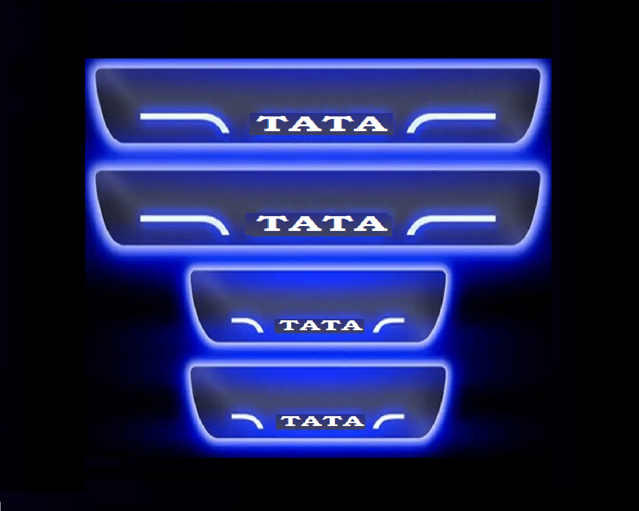 SureStrive Balck Beauty Car Footstep With Led Door Sill Scuff Plate Leg Plate Led Type Blue Color Light for TATA LOGO All Model Set of-4     			SureStrive Balck Beauty Car Footstep With Led Door Sill Scuff Plate Leg Plate Led Type Blue Color Light for TATA LOGO All Model Set of-4