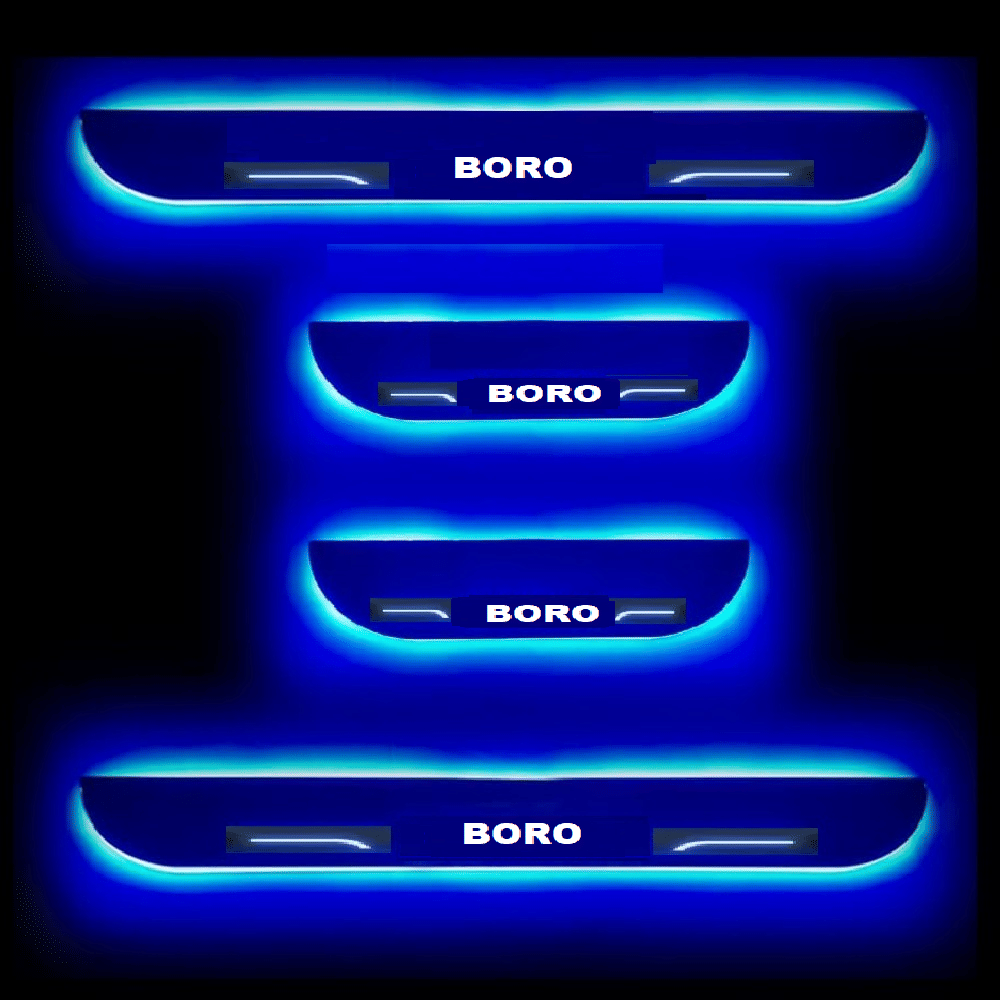 SureStrive Balck Beauty Car Footstep With Led Door Scuff Plate Led Type Blue Light for Boro cars All Model Set of-4     			SureStrive Balck Beauty Car Footstep With Led Door Scuff Plate Led Type Blue Light for Boro cars All Model Set of-4