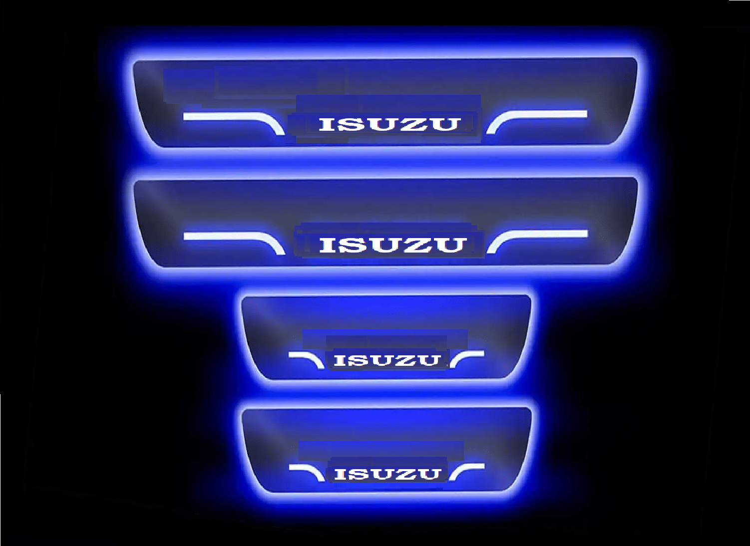 SureStrive Balck Beauty Car Footstep With Led Door Sill Scuff Plate Leg Plate Led Type Blue Color Light for Isuzu LOGO All Model Set of-4 SureStrive Balck Beauty Car Footstep With Led Door Sill Scuff Plate Leg Plate Led Type Blue Color Light for Isuzu LOGO All Model Set of-4