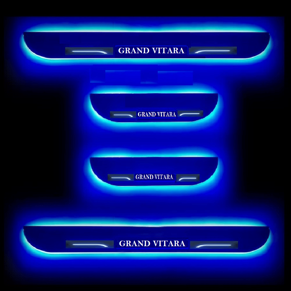 SureStrive Balck Beauty Car Footstep With Led Door Scuff Plate Led Type Blue Light for Maruti Suzuki Grand Vitara All Model Set of-4     			SureStrive Balck Beauty Car Footstep With Led Door Scuff Plate Led Type Blue Light for Maruti Suzuki Grand Vitara All Model Set of-4