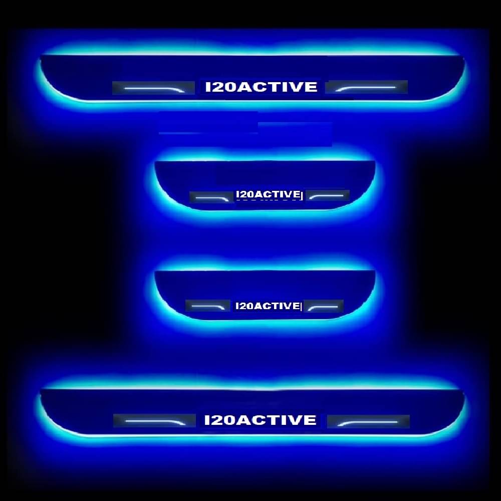 SureStrive Balck Beauty Car Footstep With Led Door Scuff Plate Led Type Blue Light for Hyundai I-20 Active All Model Set of-4 SureStrive Balck Beauty Car Footstep With Led Door Scuff Plate Led Type Blue Light for Hyundai I-20 Active All Model Set of-4