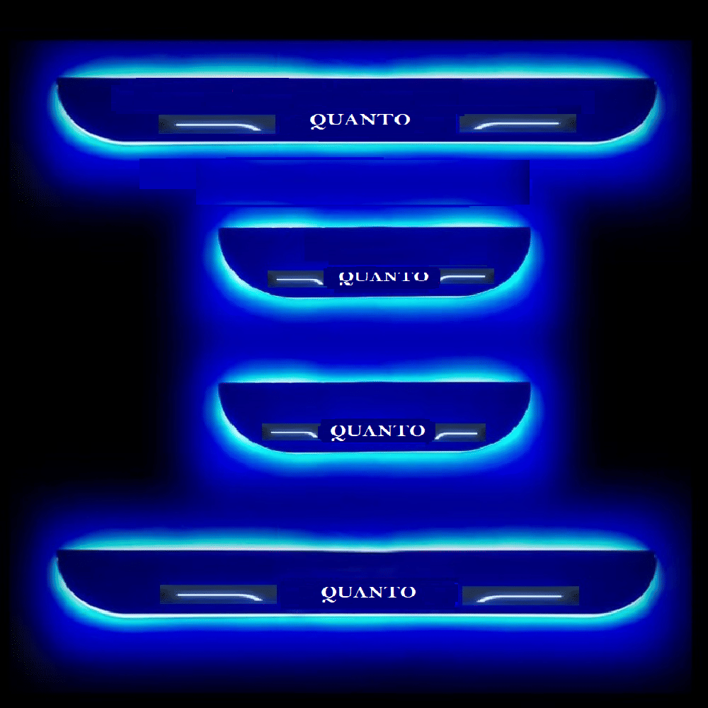 SureStrive Balck Beauty Car Footstep With Led Door Scuff Plate Led Type Blue Light for Mahindra Quanto All Model Set of-4 SureStrive Balck Beauty Car Footstep With Led Door Scuff Plate Led Type Blue Light for Mahindra Quanto All Model Set of-4