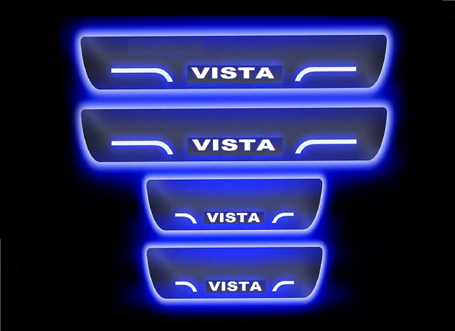     			SureStrive Balck Beauty Car Footstep With Led Door Scuff Plate Led Type Blue Light for Tata Indica Vista All Model Set of-4