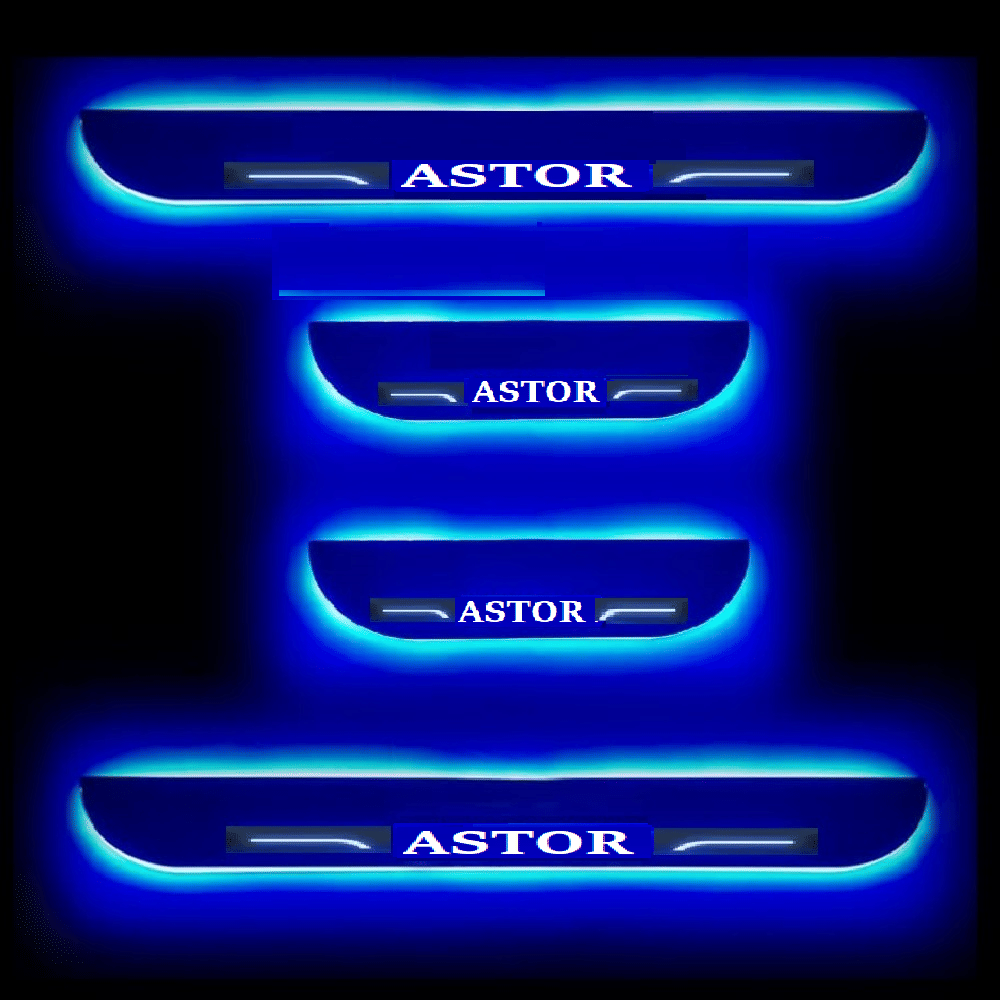 SureStrive Balck Beauty Car Footstep With Led Door Scuff Plate Led Type Blue Light for Mg Astor All Model Set of-4 SureStrive Balck Beauty Car Footstep With Led Door Scuff Plate Led Type Blue Light for Mg Astor All Model Set of-4