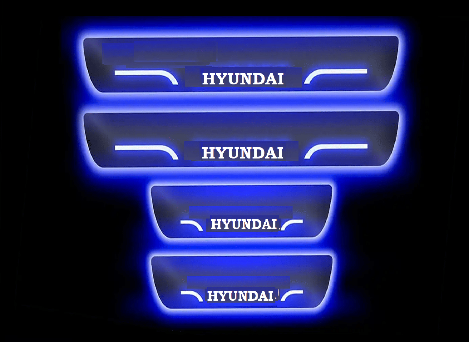 SureStrive Balck Beauty Car Footstep With Led Door Sill Scuff Plate Leg Plate Led Type Blue Color Light for Hyundai LOGO All Model Set of-4 SureStrive Balck Beauty Car Footstep With Led Door Sill Scuff Plate Leg Plate Led Type Blue Color Light for Hyundai LOGO All Model Set of-4