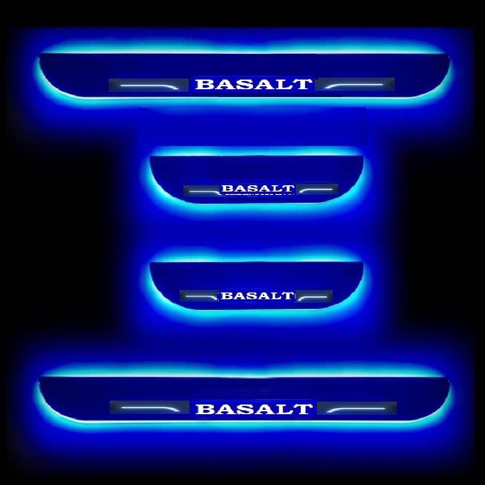 SureStrive Balck Beauty Car Footstep With Led Door Scuff Plate Led Type Blue Light for Citroen Basalt All Model Set of-4 SureStrive Balck Beauty Car Footstep With Led Door Scuff Plate Led Type Blue Light for Citroen Basalt All Model Set of-4