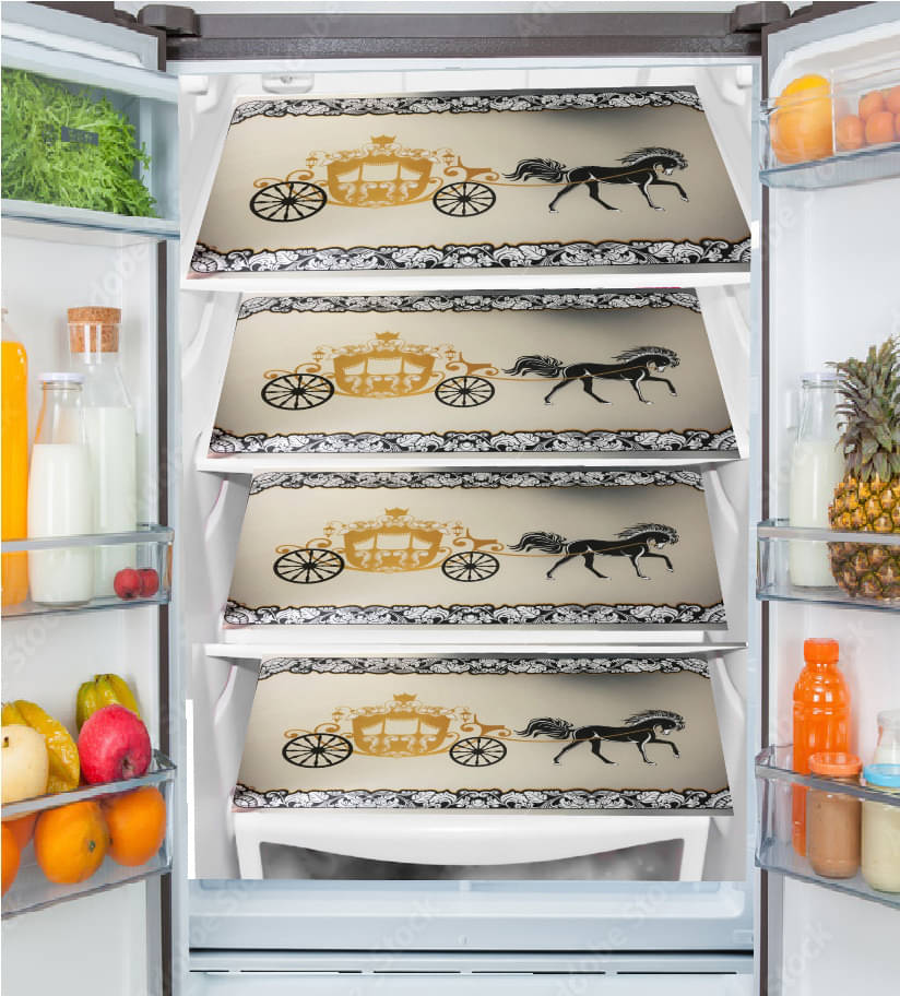 THE LION'S SHARE PVC Floral Fridge Mats ( 40 30 ) Pack of 4 - Multicolor THE LION'S SHARE PVC Floral Fridge Mats ( 40 30 ) Pack of 4 - Multicolor