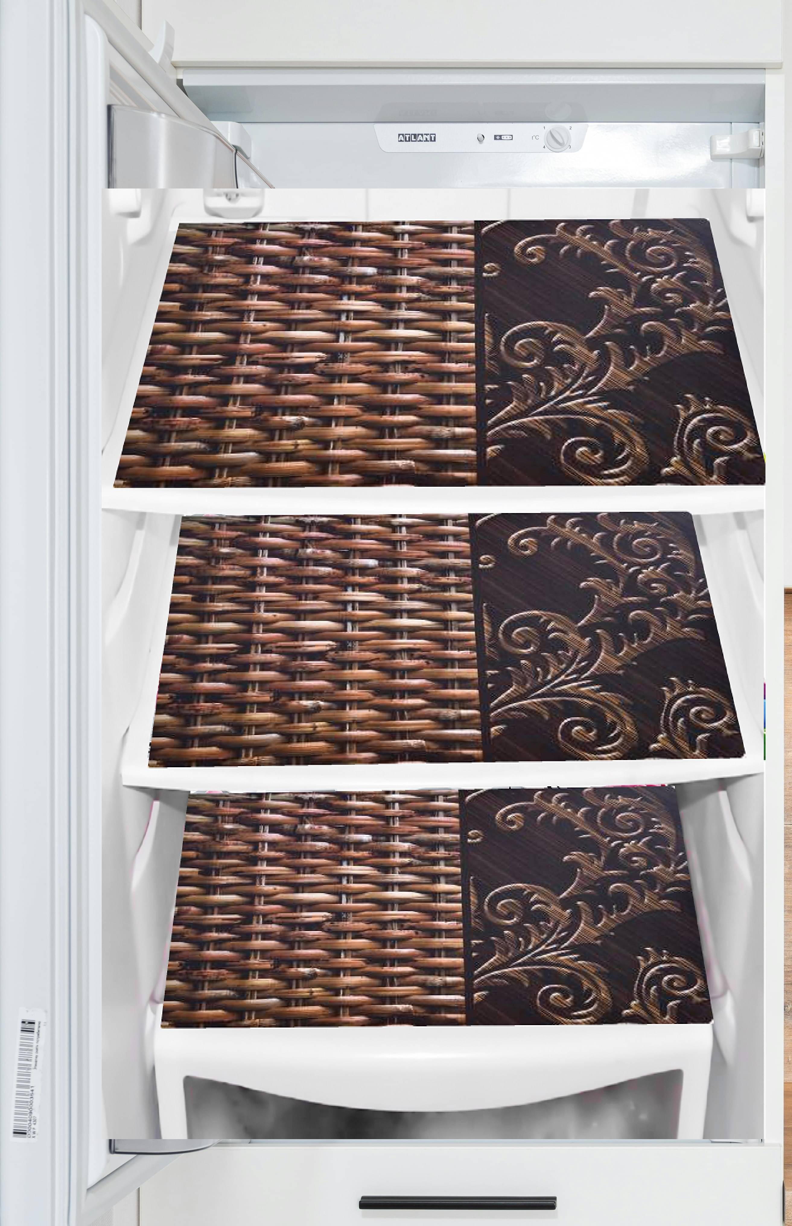     			THE LION'S SHARE PVC Floral Fridge Mats ( 40 30 ) Pack of 3 - Multicolor