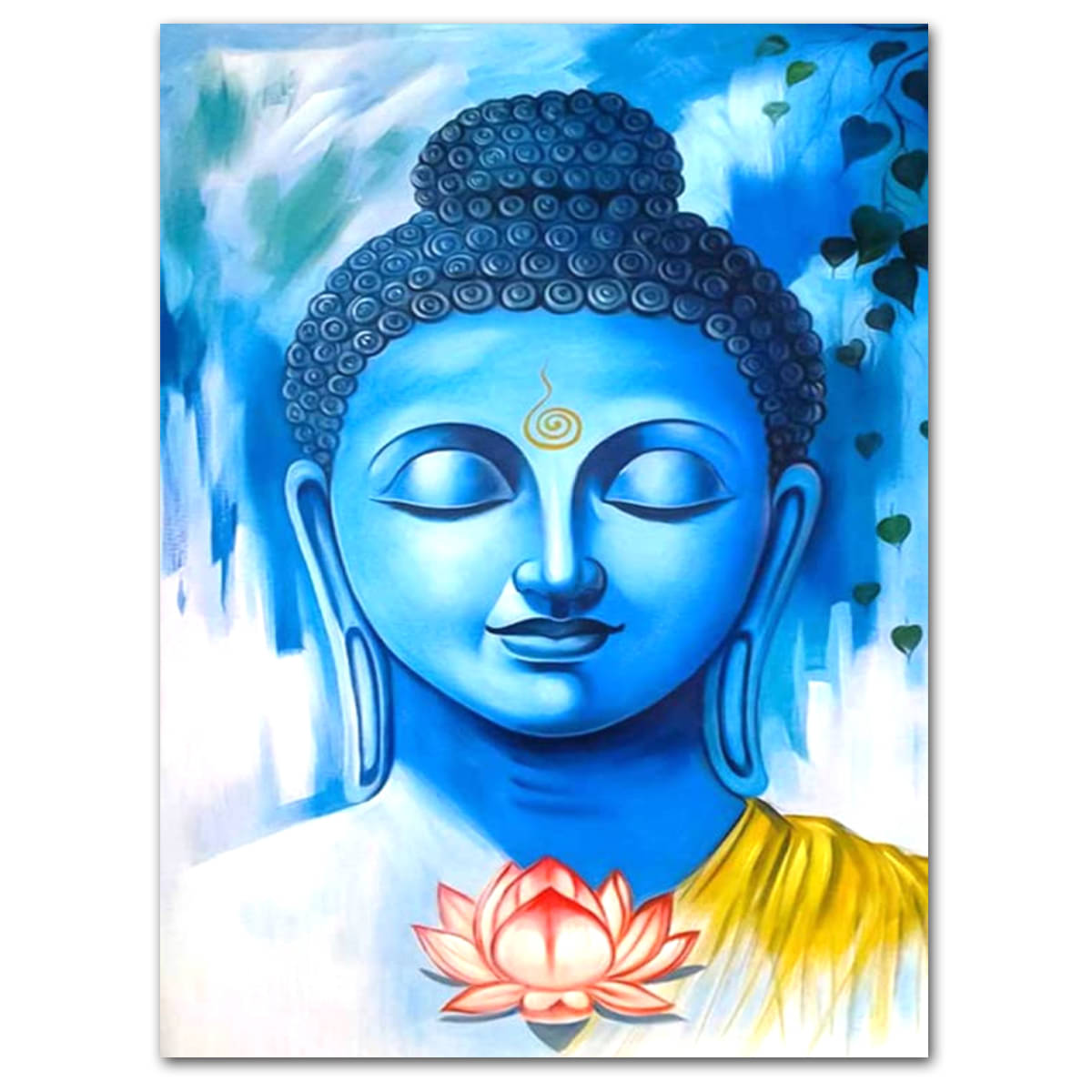     			Tatmods™ Buddha ji With Lotus Wall Poster For Home Decor Vinayl Sticker (13x19 inch)