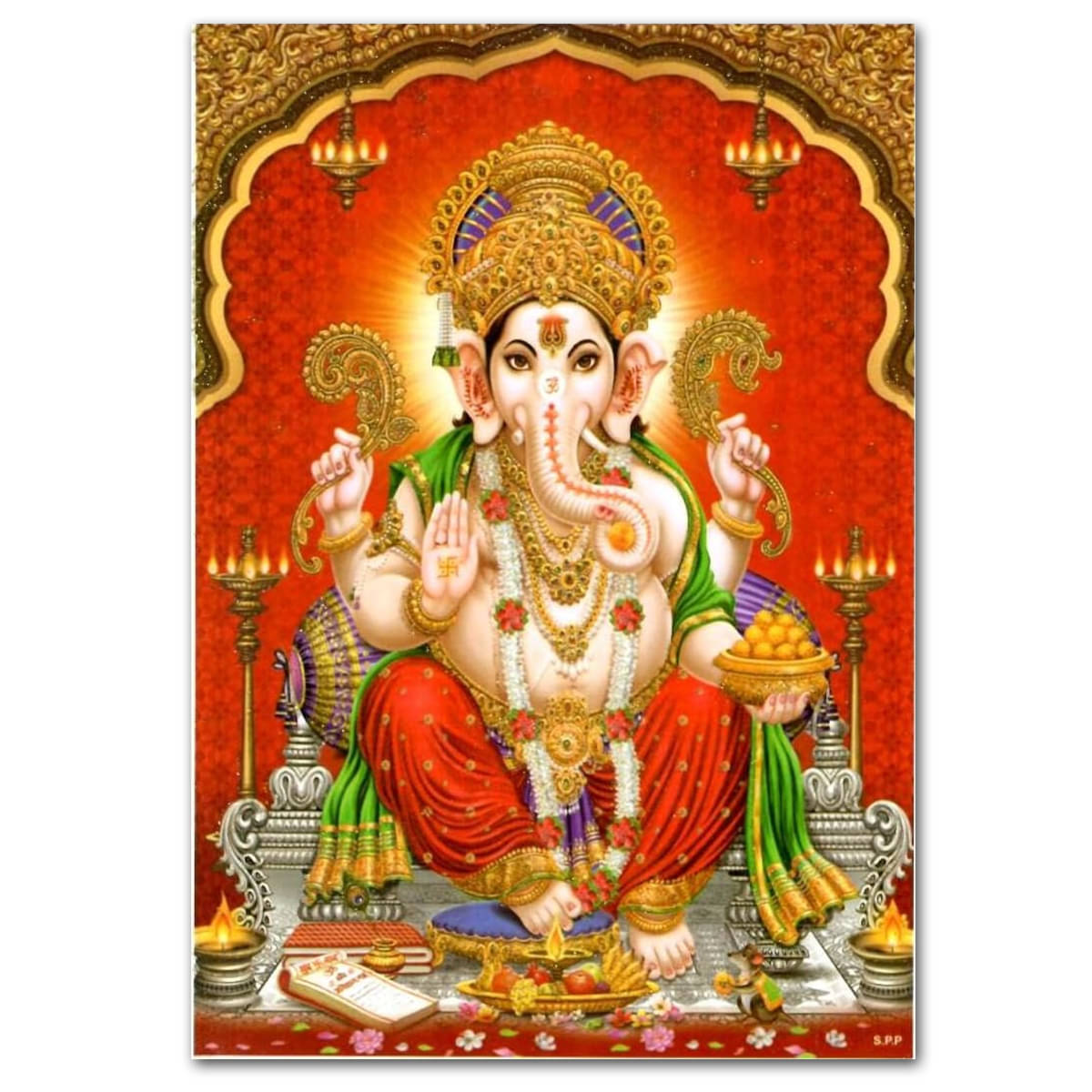     			Tatmods™ Ganesh ji Wall Poster For Home Decor Vinayl Sticker (13x19 inch)