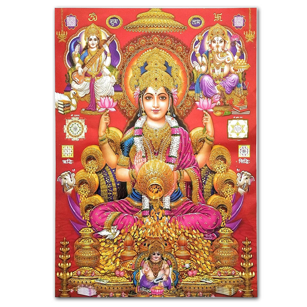     			Tatmods™ Laxmi Ganesh Wall Poster For Home Decor Vinayl Sticker (13x19 inch)