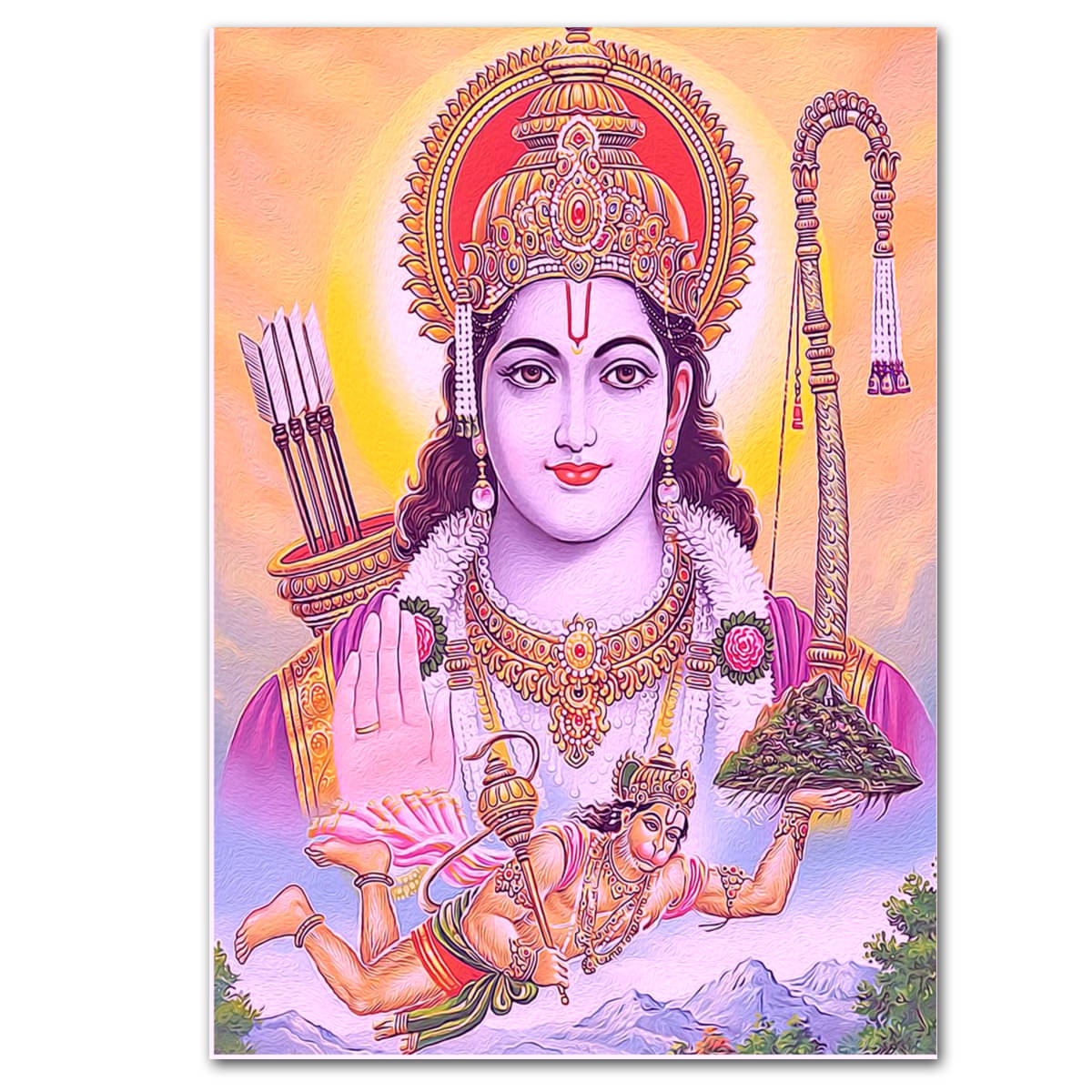     			Tatmods™ Ram Ji With Hanuman Wall Poster For Home Decor Vinayl Sticker (13x19 inch)