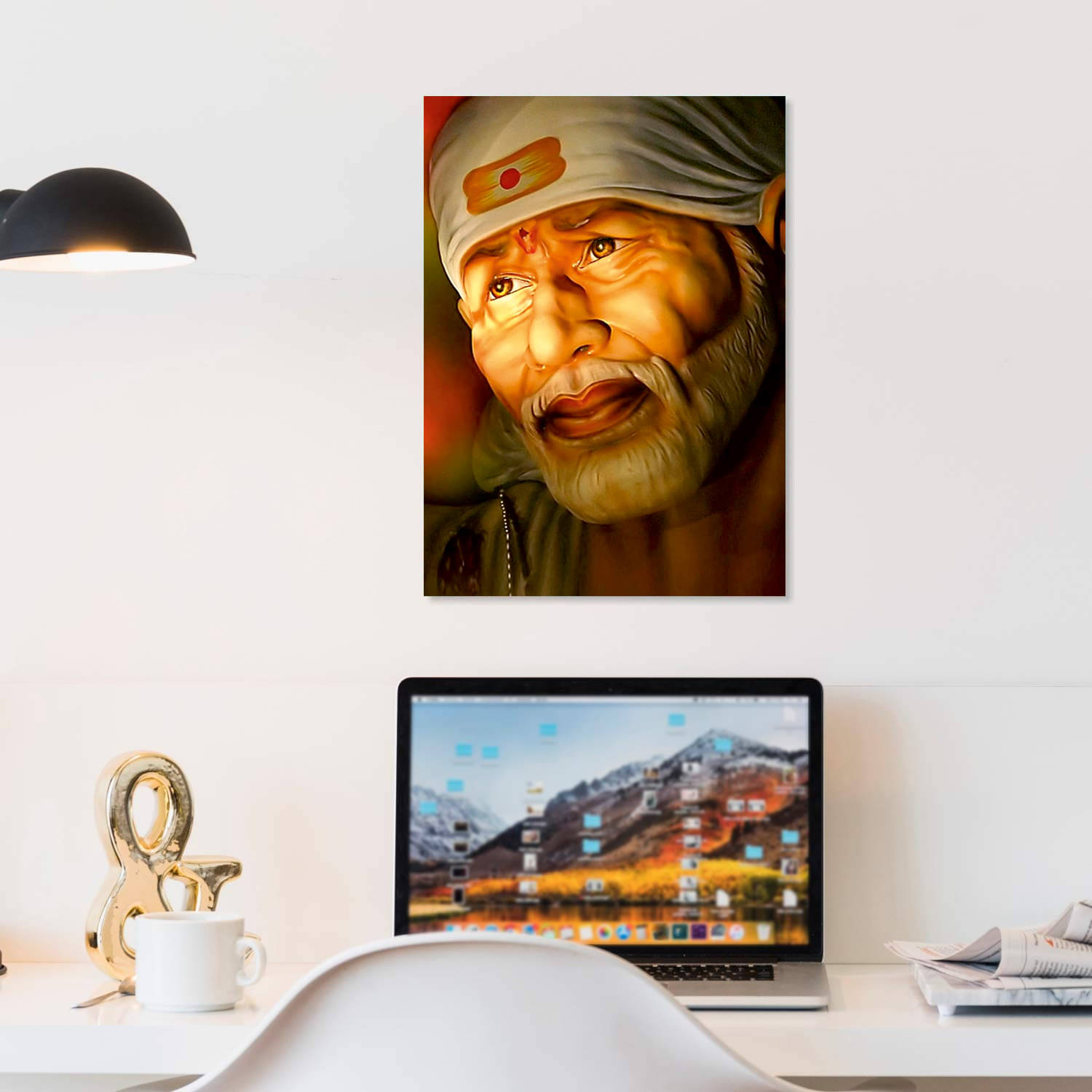     			Tatmods™ Sai Baba Wall Poster For Home Decor Vinayl Sticker (13x19 inch)