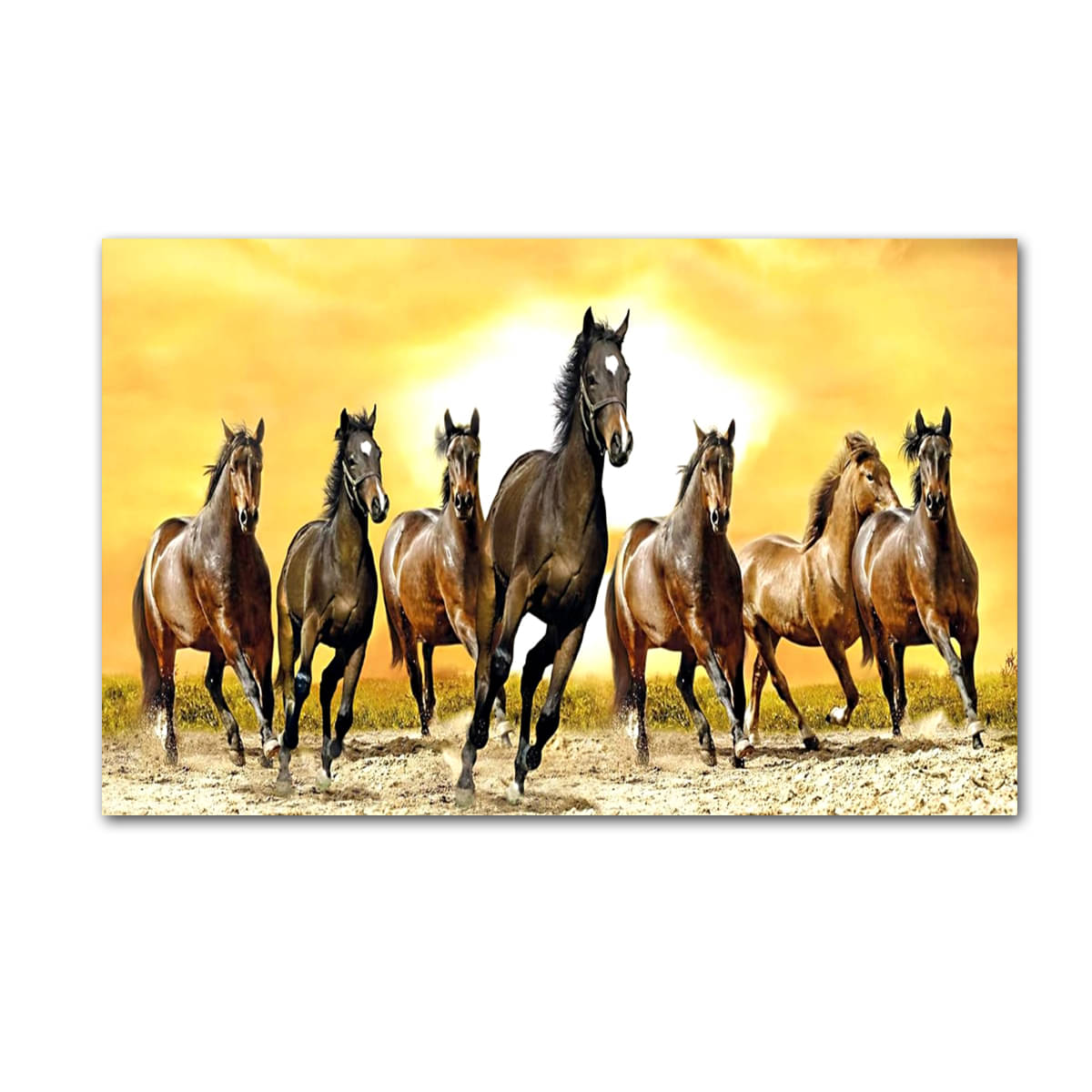     			Tatmods™ Seven Horse Sun Poster For Home Decor Vinayl Sticker (13x19 inch)