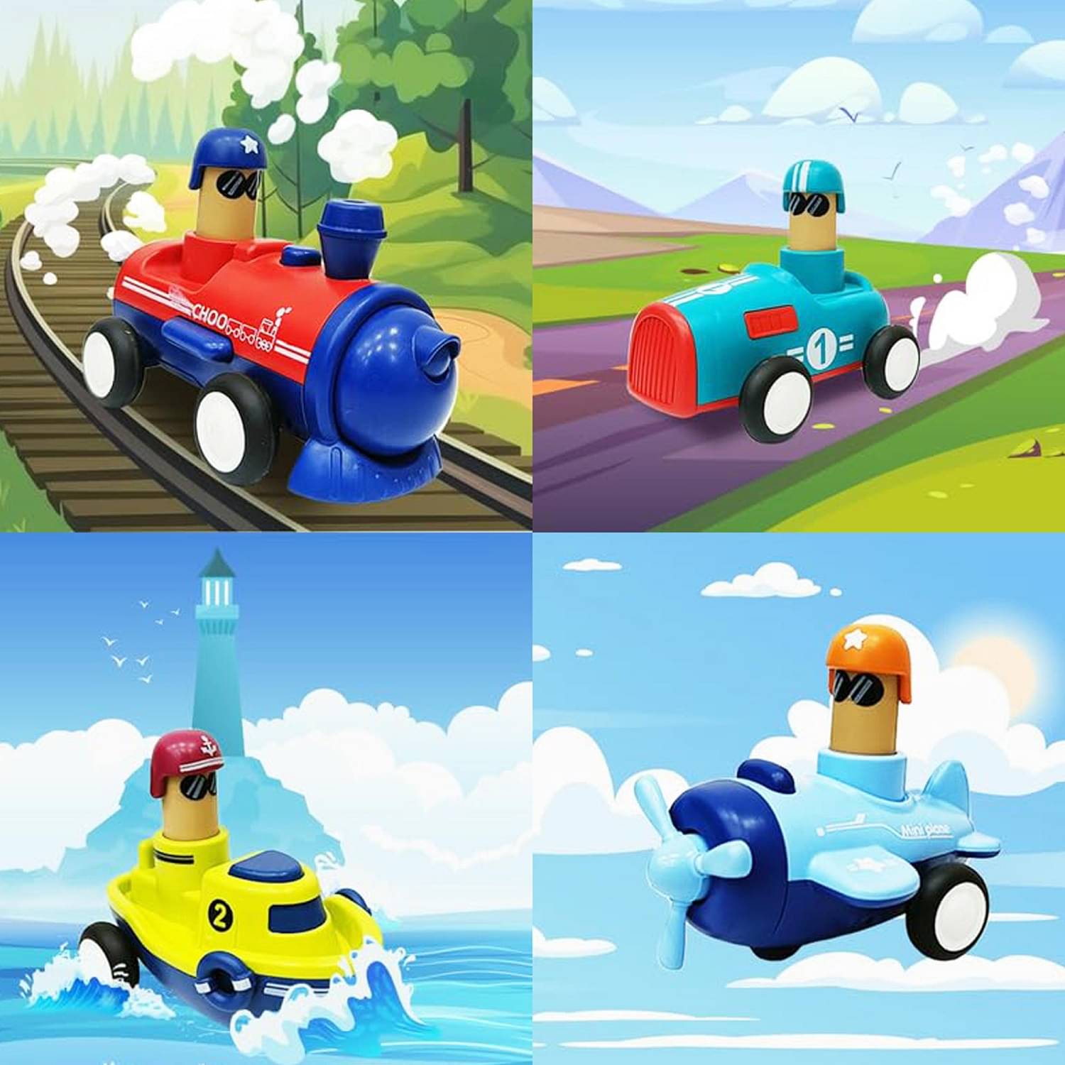    			ToyBharat Press n Go Baby Toys Car for Kids Pull Back Car Toys|Set of 4 Toy  for Kids