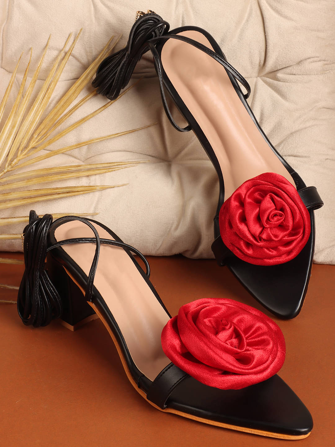     			Try me Black Women's Sandal Heels
