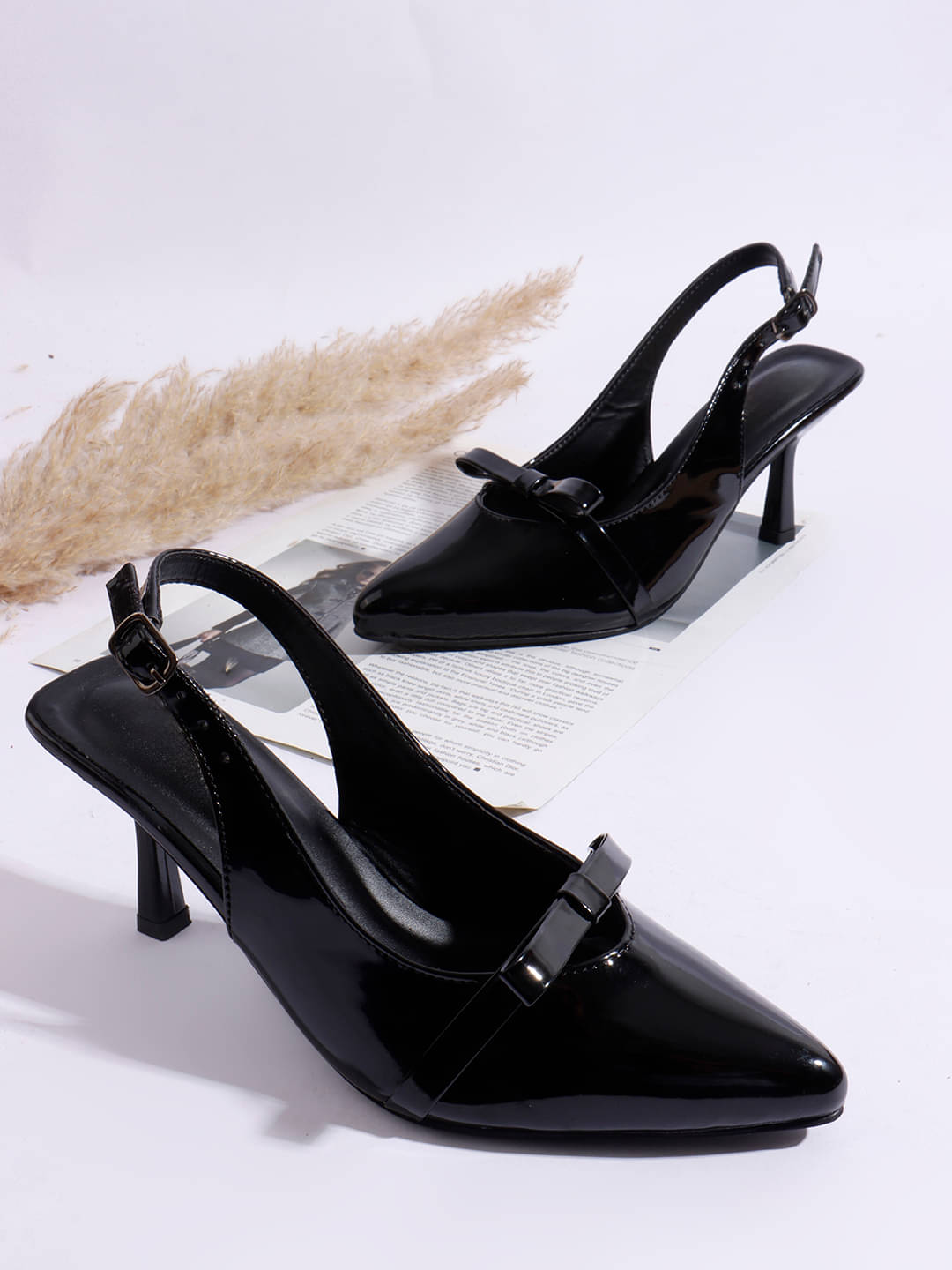     			Try me Black Women's Sandal Heels