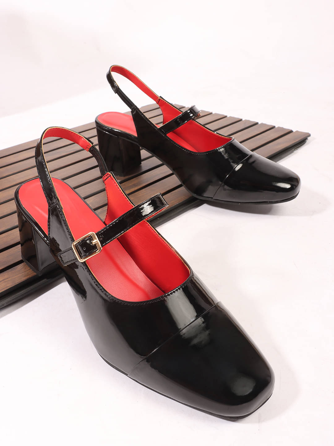     			Try me Black Women's Sandal Heels