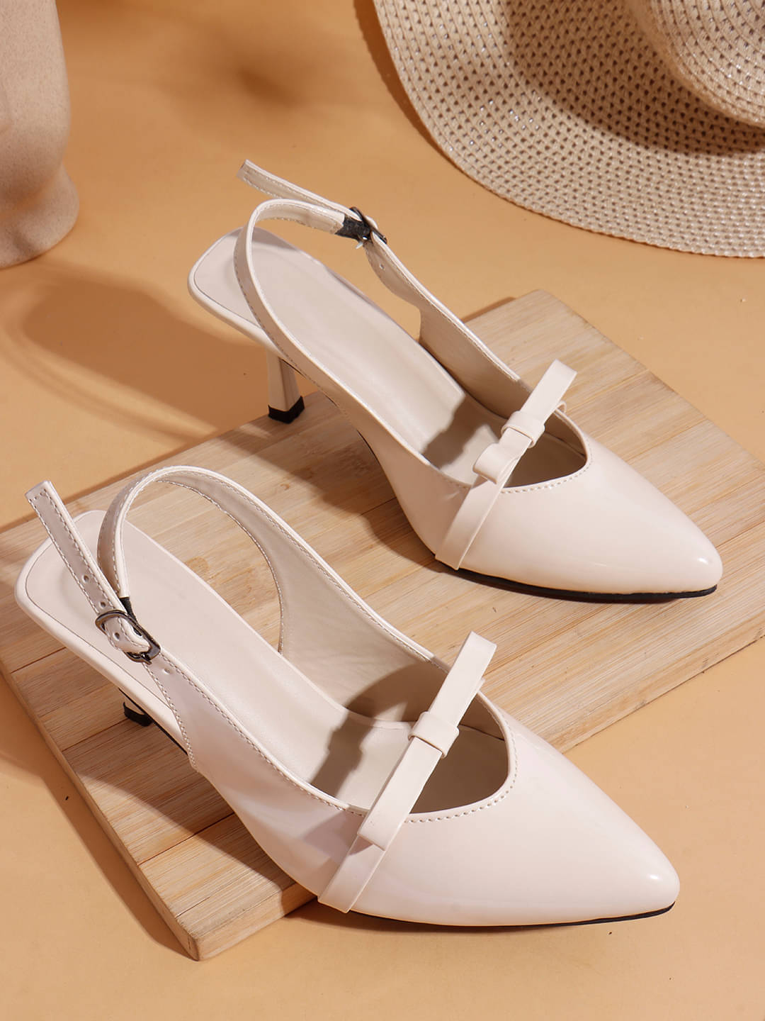     			Try me Cream Women's Sandal Heels