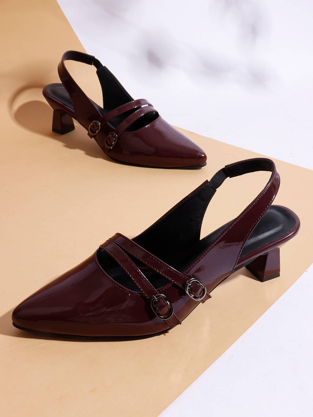     			Try me Maroon Women's Sandal Heels