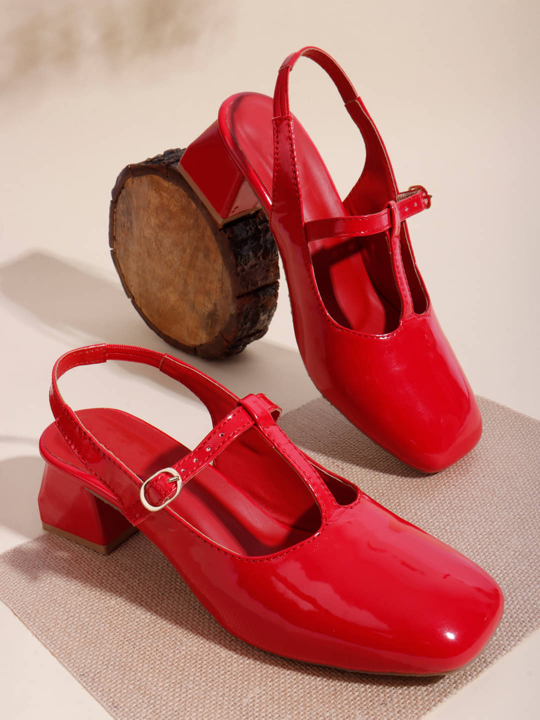     			Try me Red Women's Sandal Heels