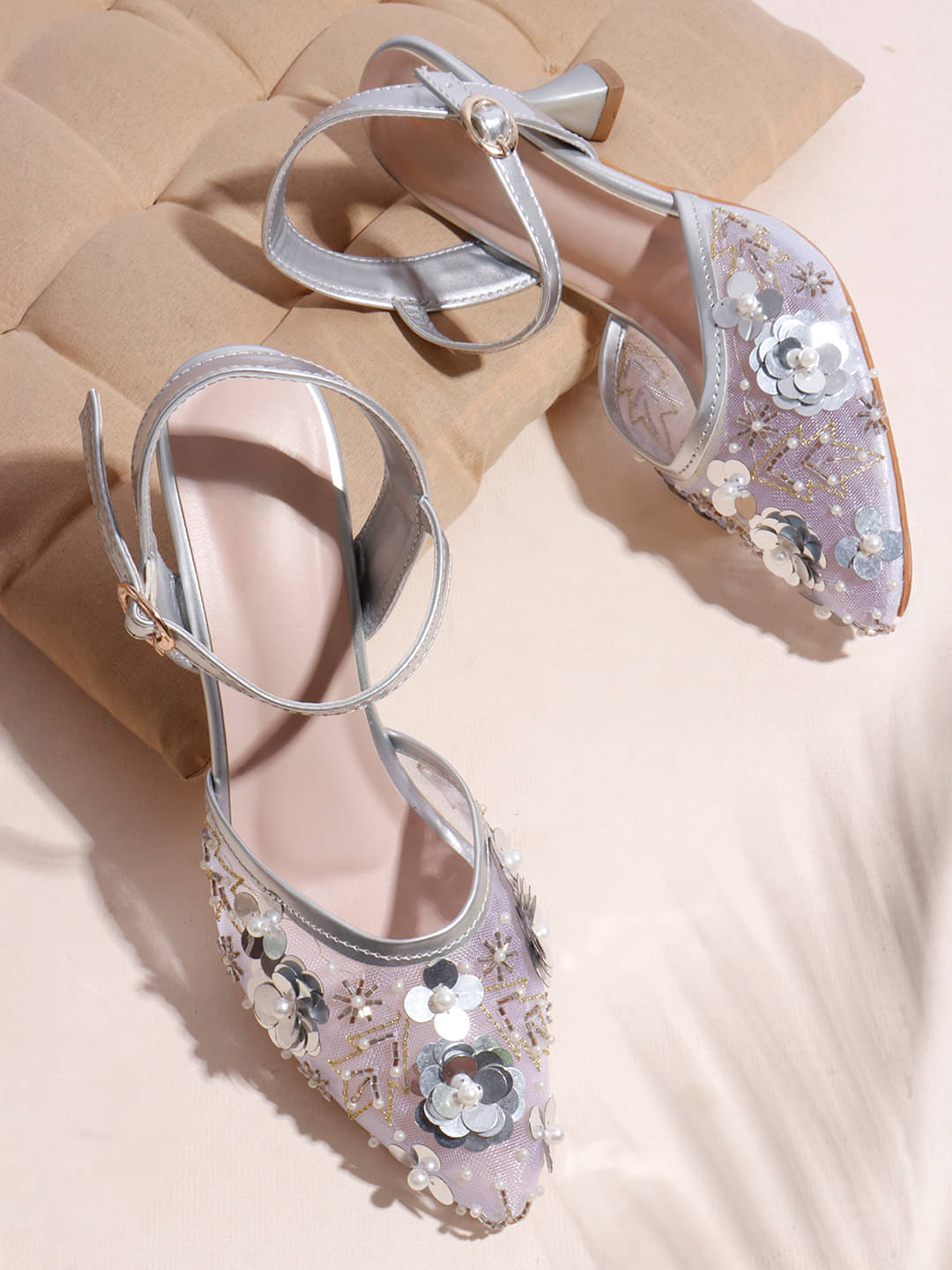 Try me Silver Women's Sandal Heels Try me Silver Women's Sandal Heels