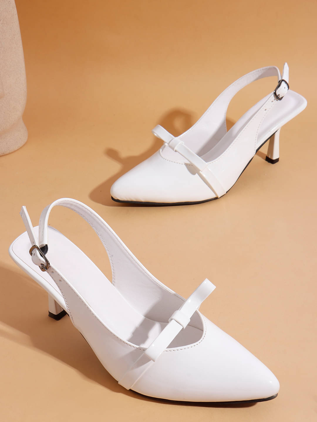     			Try me White Women's Sandal Heels