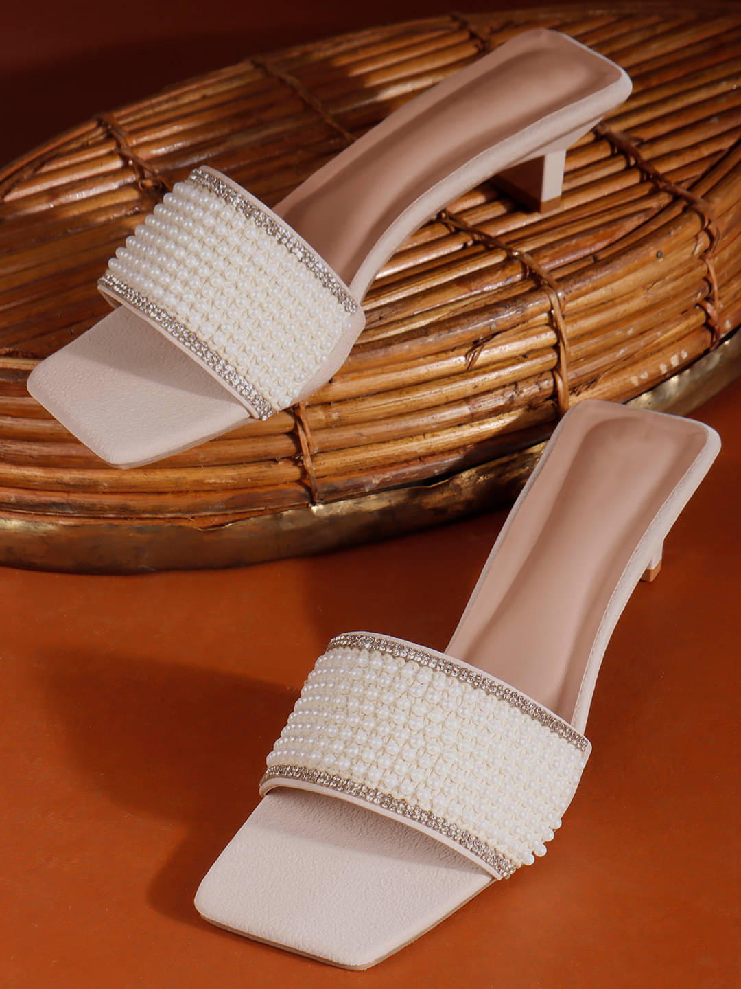     			Try me White Women's Sandal Heels
