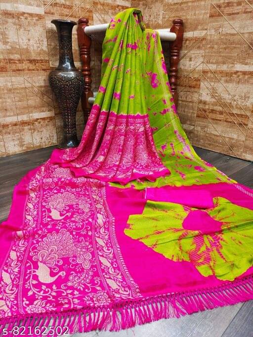     			VAANISRI Jute Printed Regular Saree With Unstitched Blouse Piece ( Mint Green )