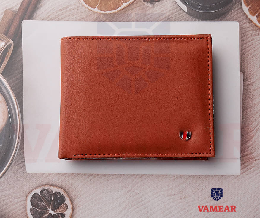     			VAMEAR Faux Leather Solid Men's Two Fold Wallet,Regular Wallet With 6 Slots For Card ( Tan , Pack of 1 )