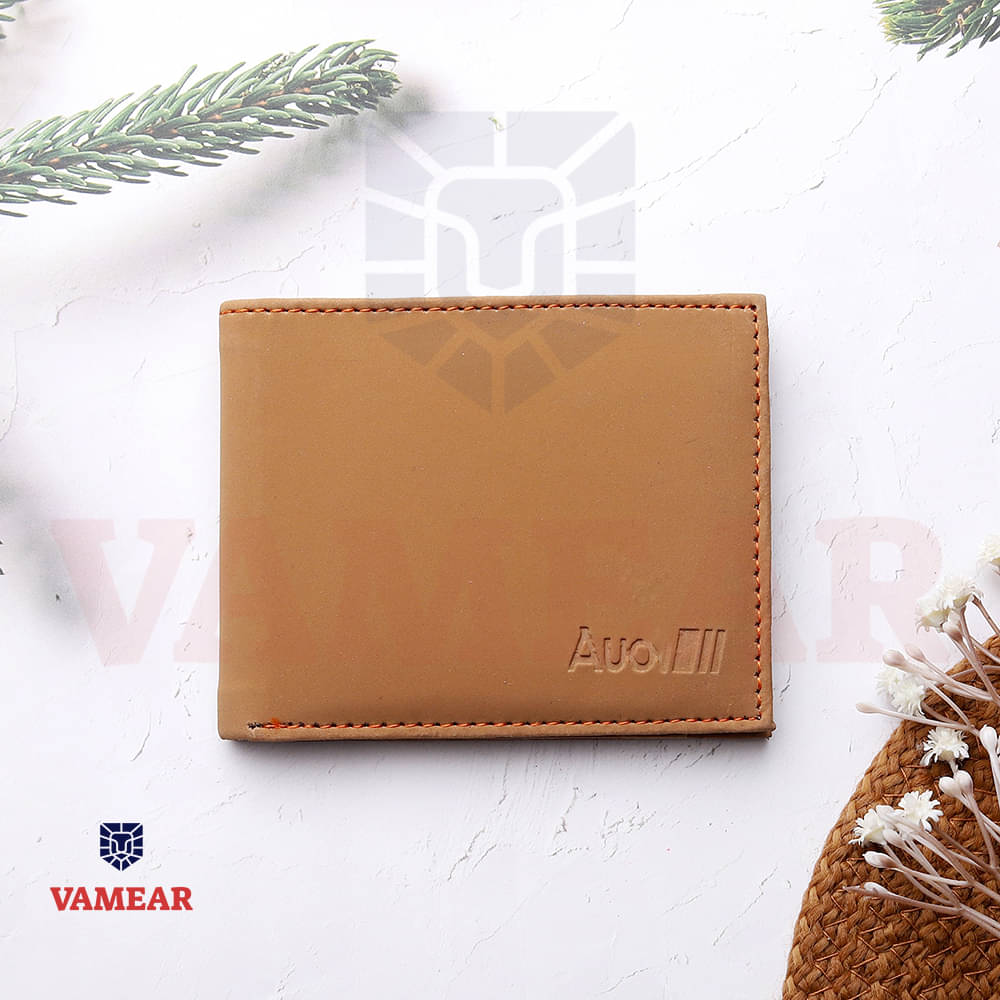     			VAMEAR Faux Leather Solid Men's Two Fold Wallet,Regular Wallet With 1 Slot For Card ( Tan , Pack of 1 )