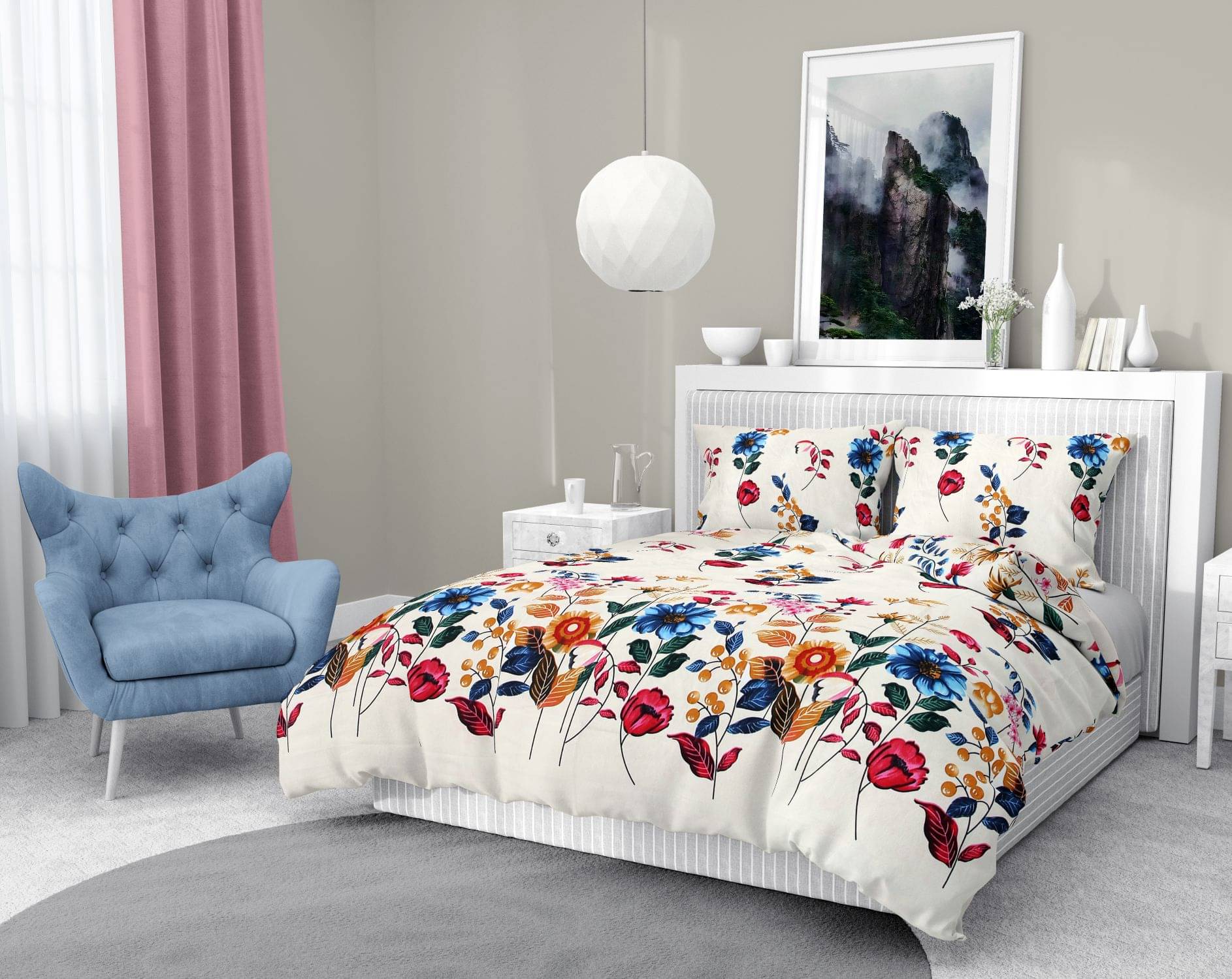 Valtellina Cotton 1 Double Bedsheet with 2 Pillow Covers ( Multicolor )     			Valtellina Cotton 1 Double Bedsheet with 2 Pillow Covers ( Multicolor )