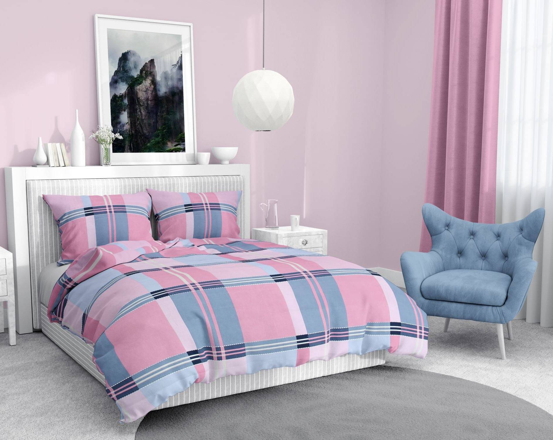     			Welhouse India Cotton 1 Double Bedsheet with 2 Pillow Covers ( Pink )
