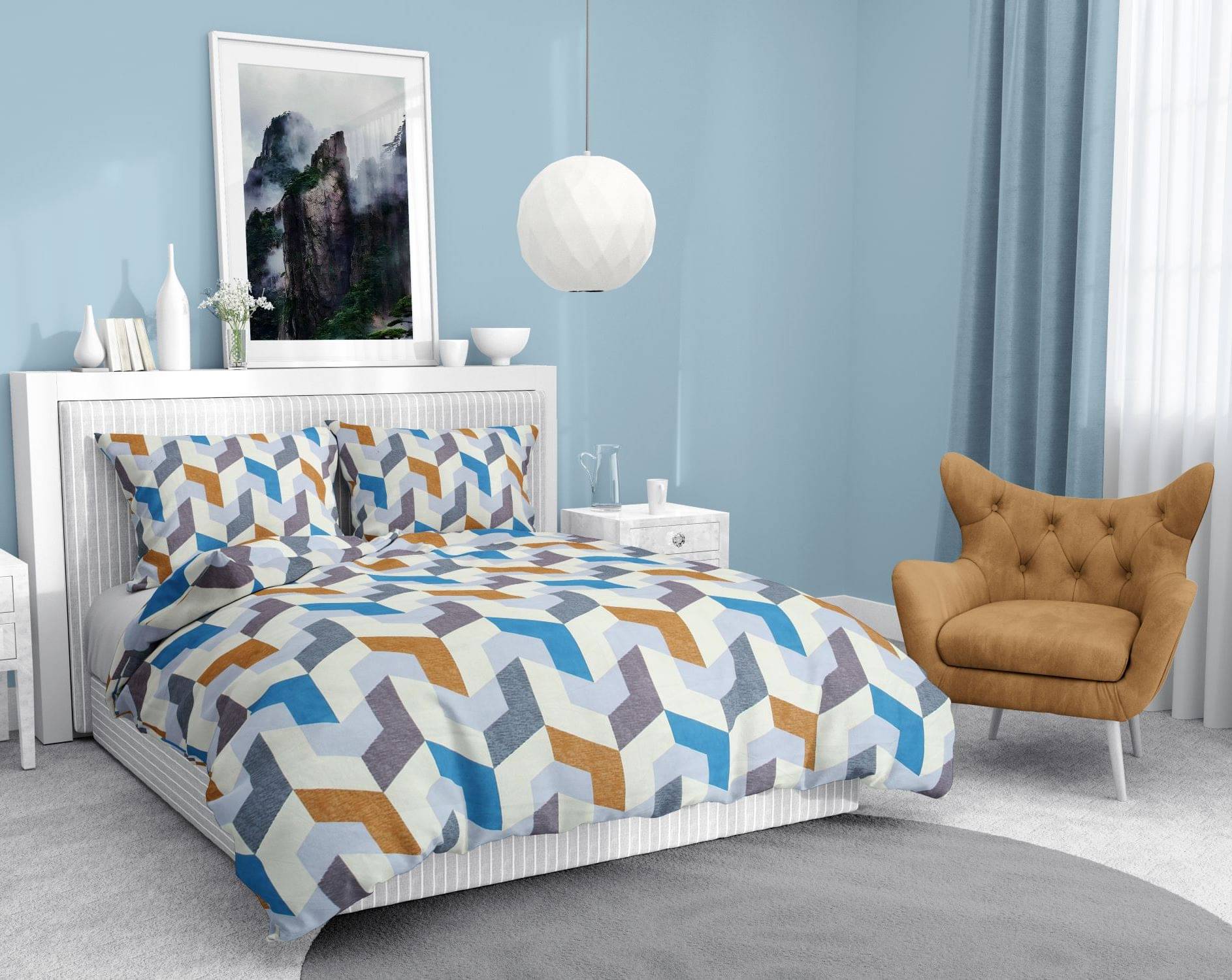     			Welhouse India Cotton 1 Double Bedsheet with 2 Pillow Covers ( Multicolor )