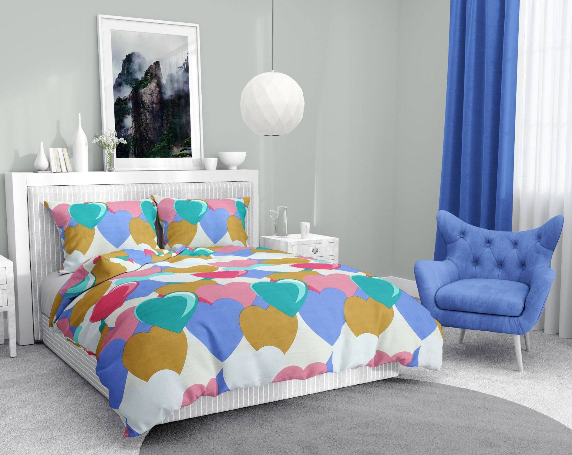     			Welhouse India Cotton 1 Double Bedsheet with 2 Pillow Covers ( Multicolor )