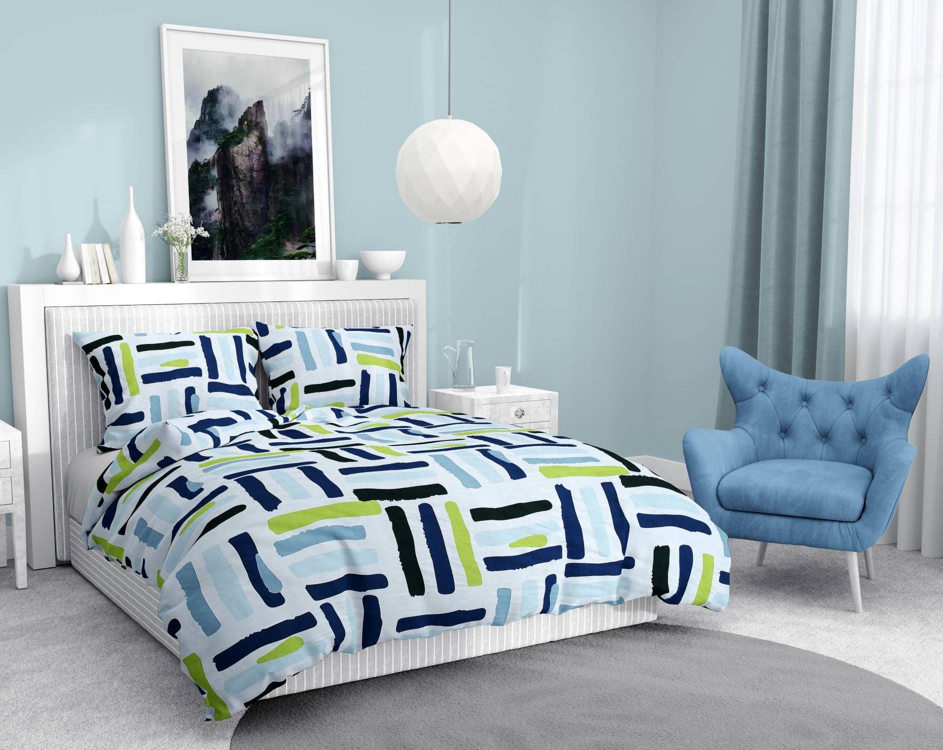Welhouse India Cotton 1 Double Bedsheet with 2 Pillow Covers ( Blue ) Welhouse India Cotton 1 Double Bedsheet with 2 Pillow Covers ( Blue )