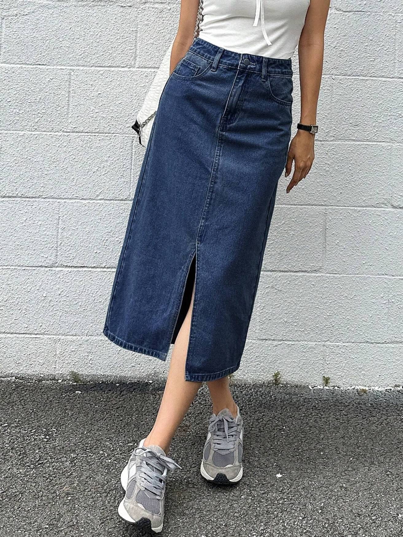 dolsia Multi Color Denim Women's A-Line Skirt ( Pack of 1 )     			dolsia Multi Color Denim Women's A-Line Skirt ( Pack of 1 )