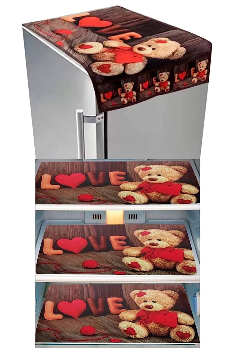 trendy Rabbit Polyester Blend Floral Fridge Mat & Cover ( 99 53 ) Pack of 4 - Multicolor     			trendy Rabbit Polyester Blend Floral Fridge Mat & Cover ( 99 53 ) Pack of 4 - Multicolor