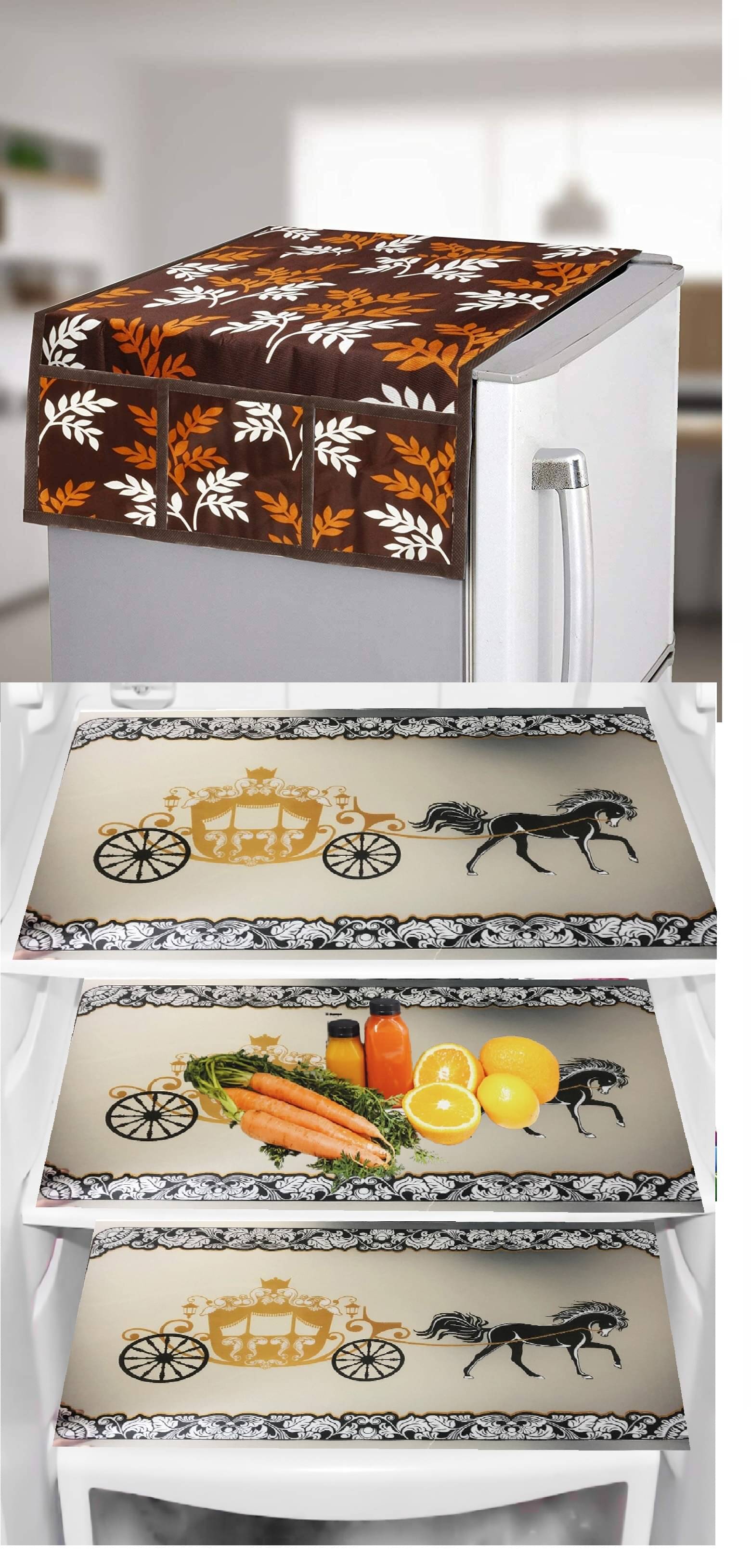 trendy Rabbit Polyester Blend Floral Fridge Mat & Cover ( 99 53 ) Pack of 4 - Multicolor trendy Rabbit Polyester Blend Floral Fridge Mat & Cover ( 99 53 ) Pack of 4 - Multicolor