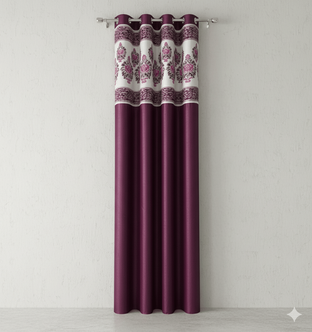     			AADI TRADERS Solid Semi-Transparent Eyelet Curtain 5 ft ( Pack of 1 ) - Wine