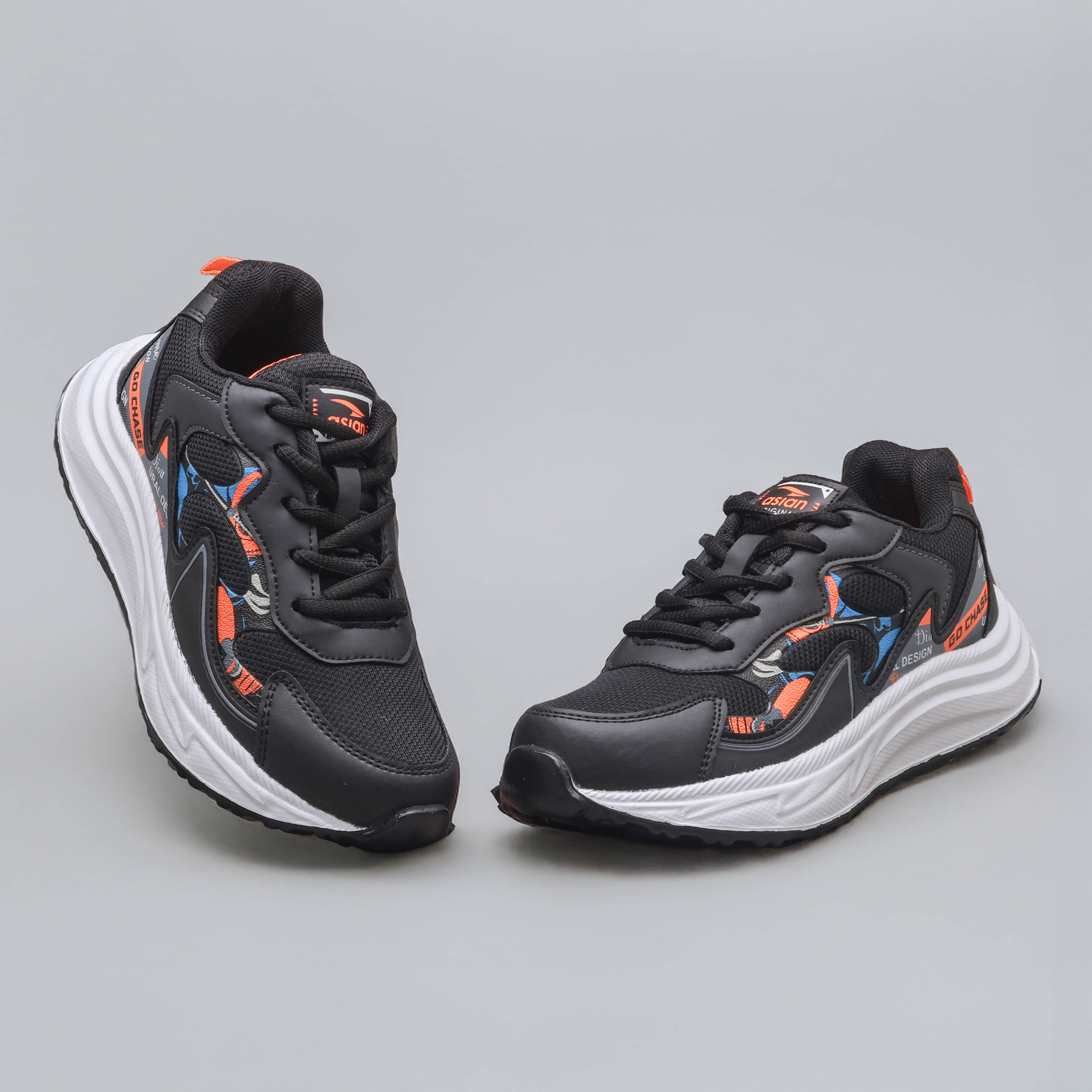     			ASIAN - Black Boy's Running Shoes ( 1 Pair )